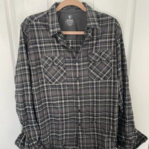 KUHL Law Flannel Men's M Long Sleeve Shirt Grey Plaid